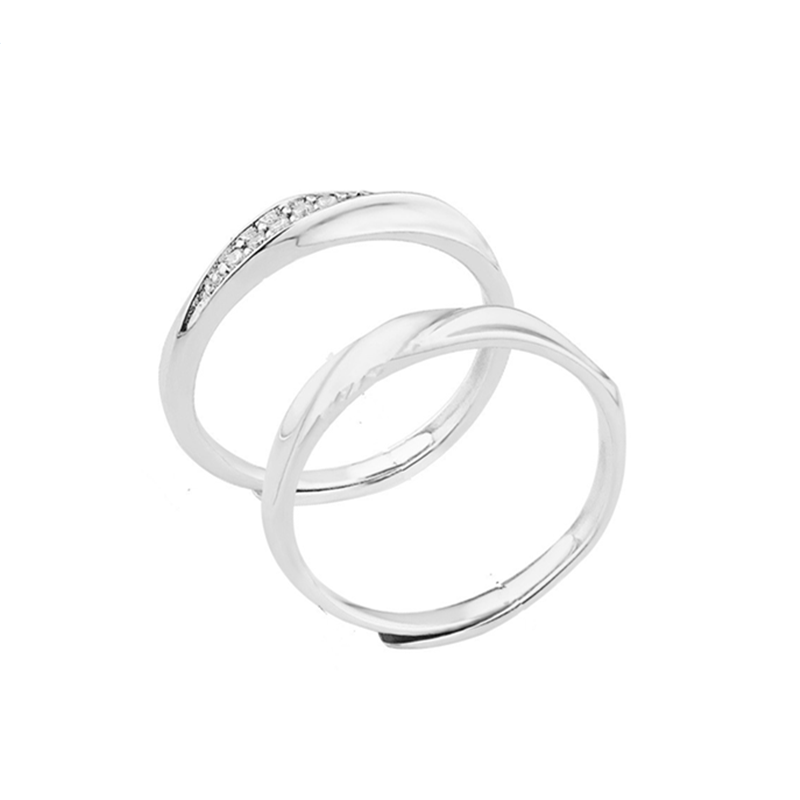 情侣开口银戒指