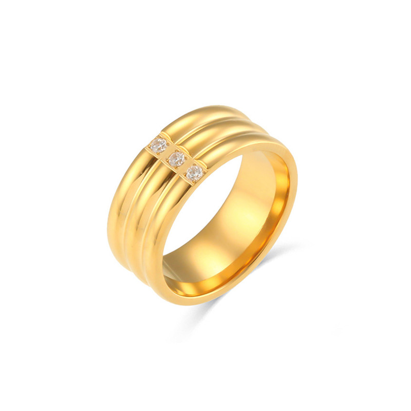 镶钻指环不锈钢戒指