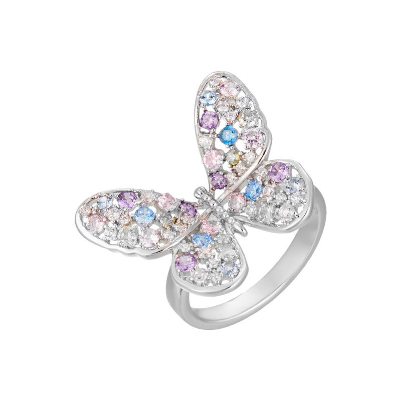 幼清新甜美蝴蝶开口戒指