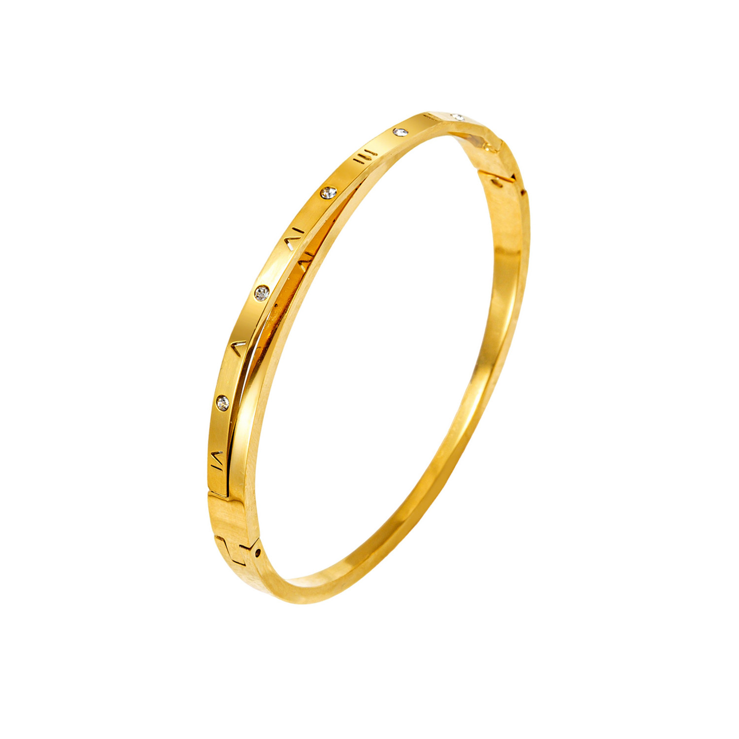 钛钢双层卡扣手镯